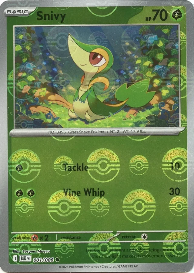 Snivy 001/086 Black Bolt (Poké Ball holo)