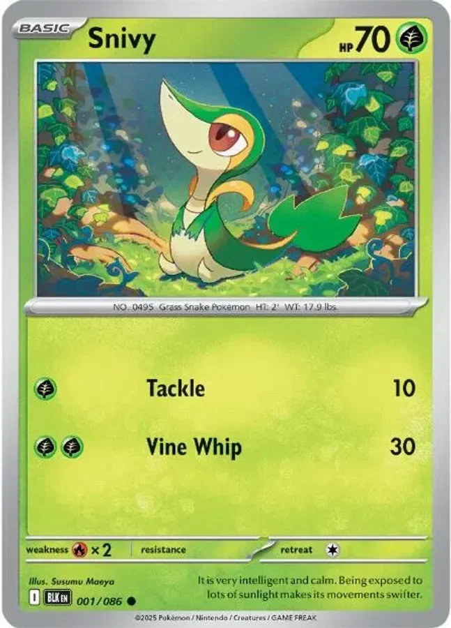 Snivy 001/086 Black Bolt (Reverse holo)