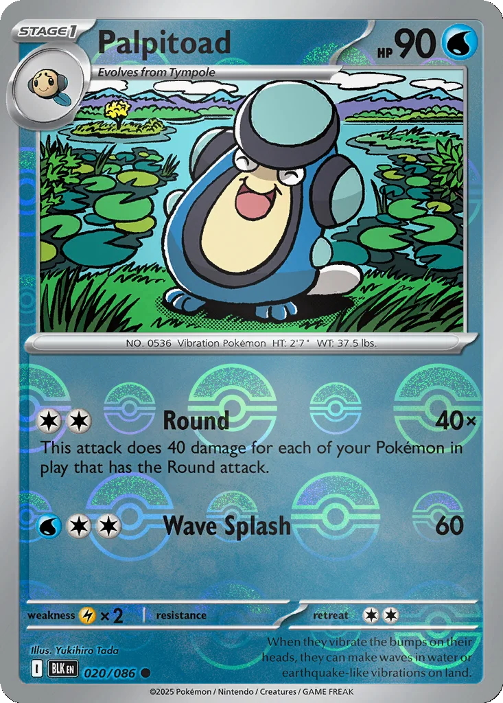 Palpitoad 020/086 Black Bolt (Poké Ball holo)