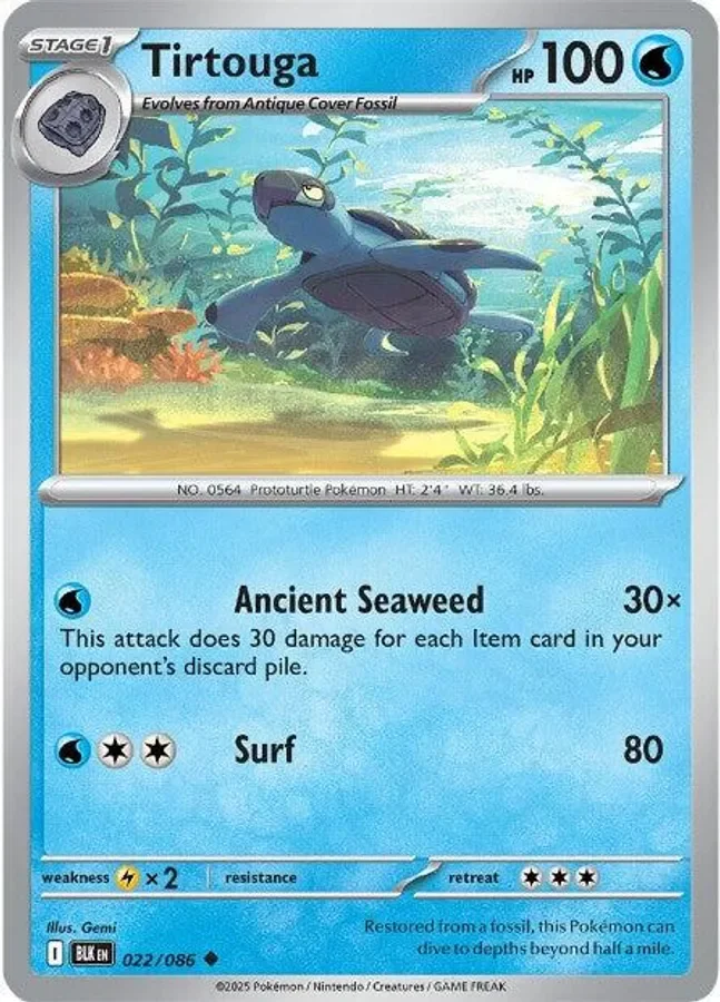 Tirtouga 022/086 Black Bolt (Reverse holo)