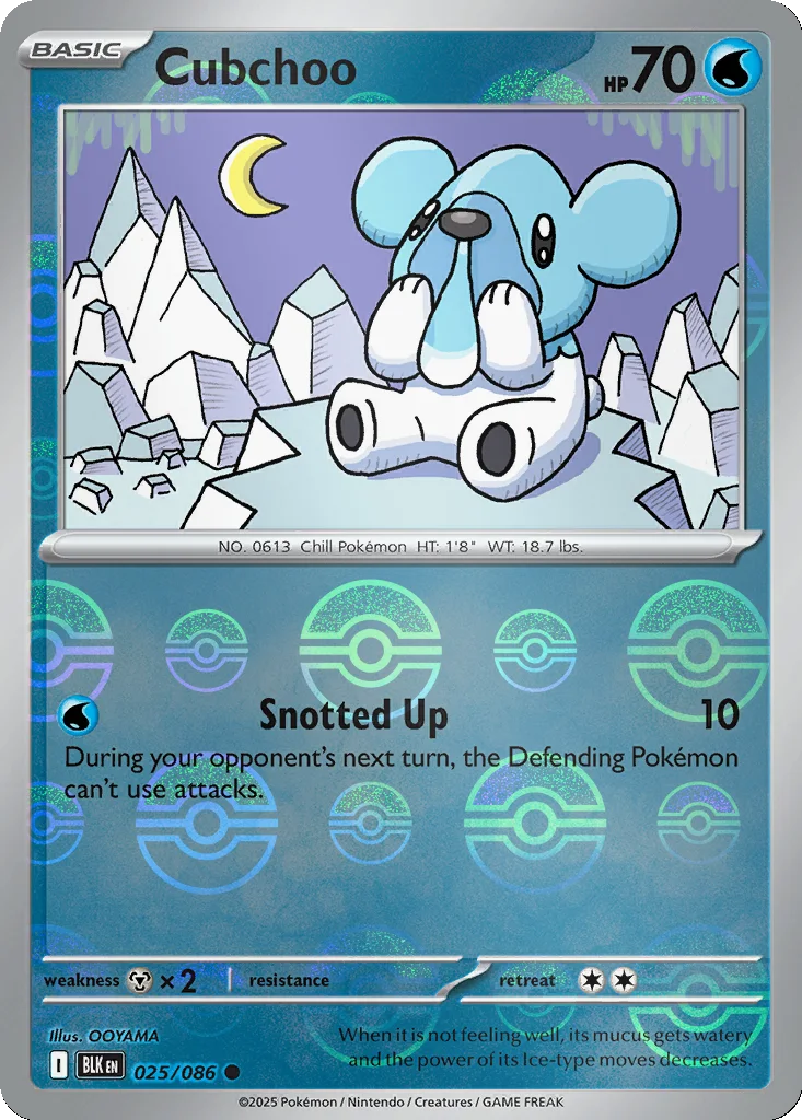 Cubchoo 025/086 Black Bolt (Poké Ball holo)