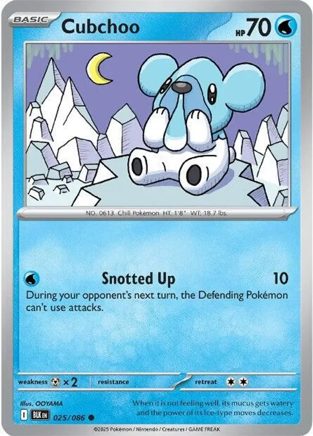 Cubchoo 025/086 SV: Black Bolt (Reverse holo)