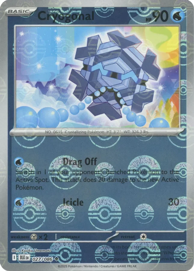 Cryogonal 027/086 Black Bolt (Poké Ball holo)