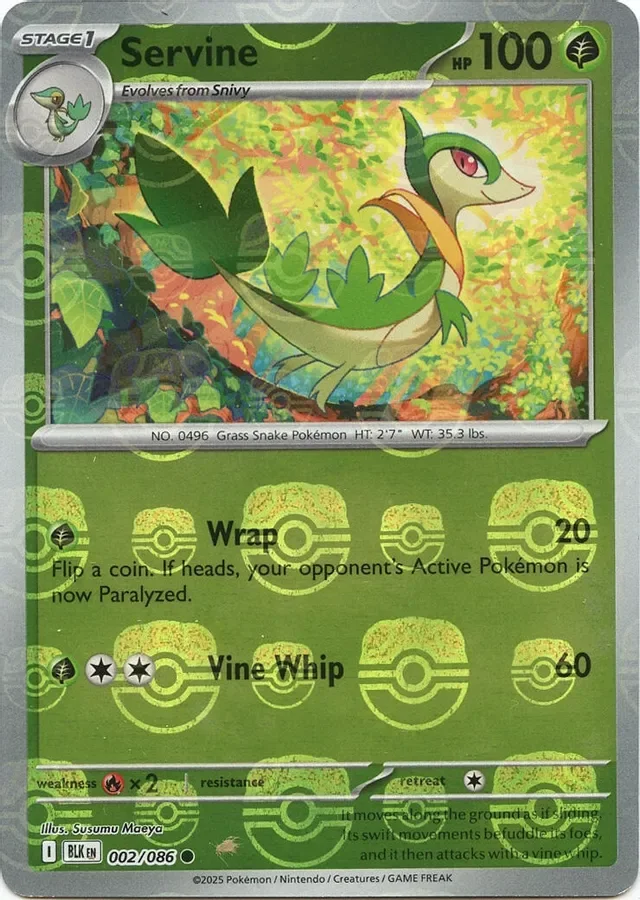 Servine 002/086 Black Bolt (Master Ball holo)