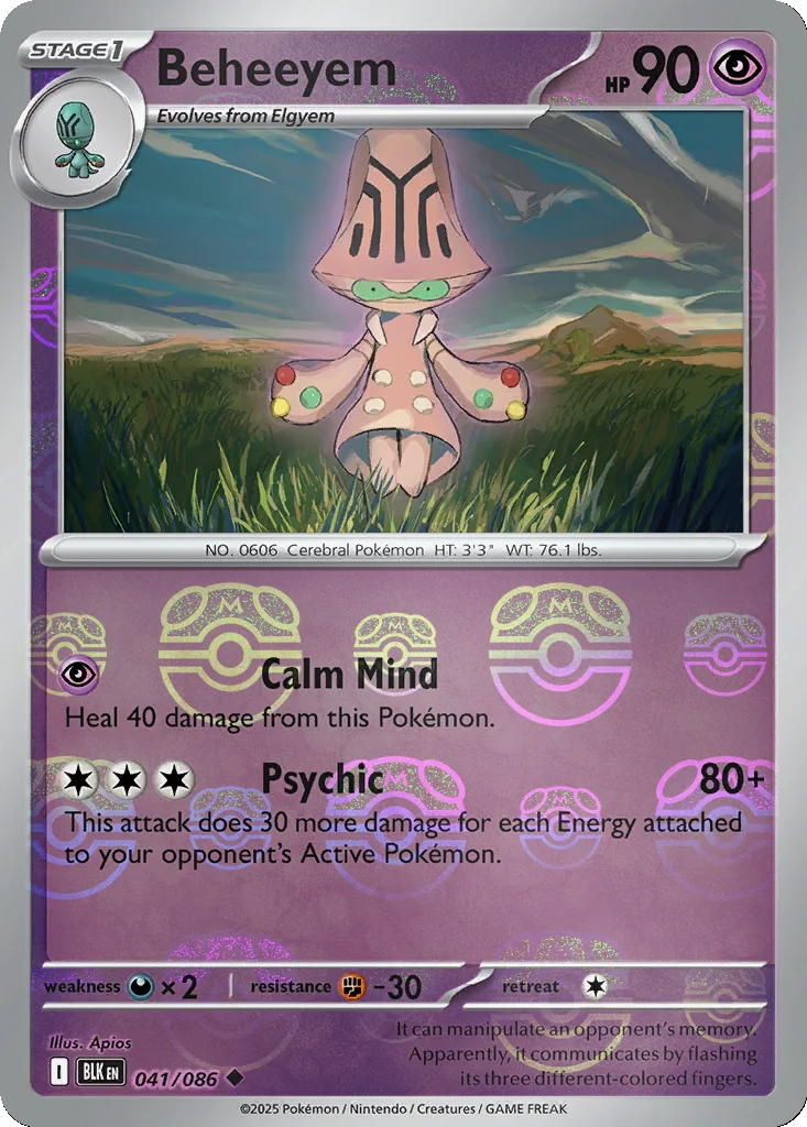 Beheeyem 041/086 Black Bolt (Master Ball holo)