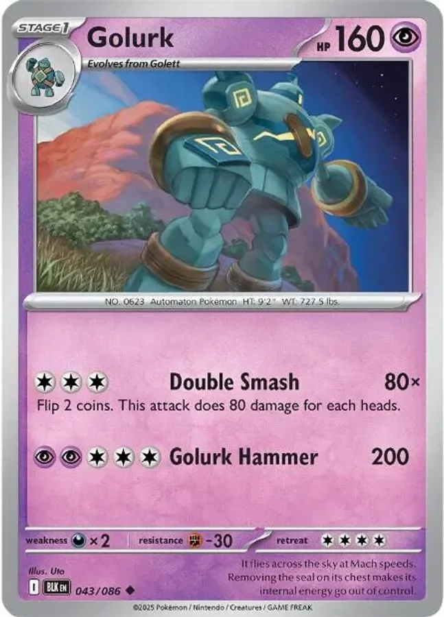 Golurk 043/086 SV: Black Bolt (Normal)
