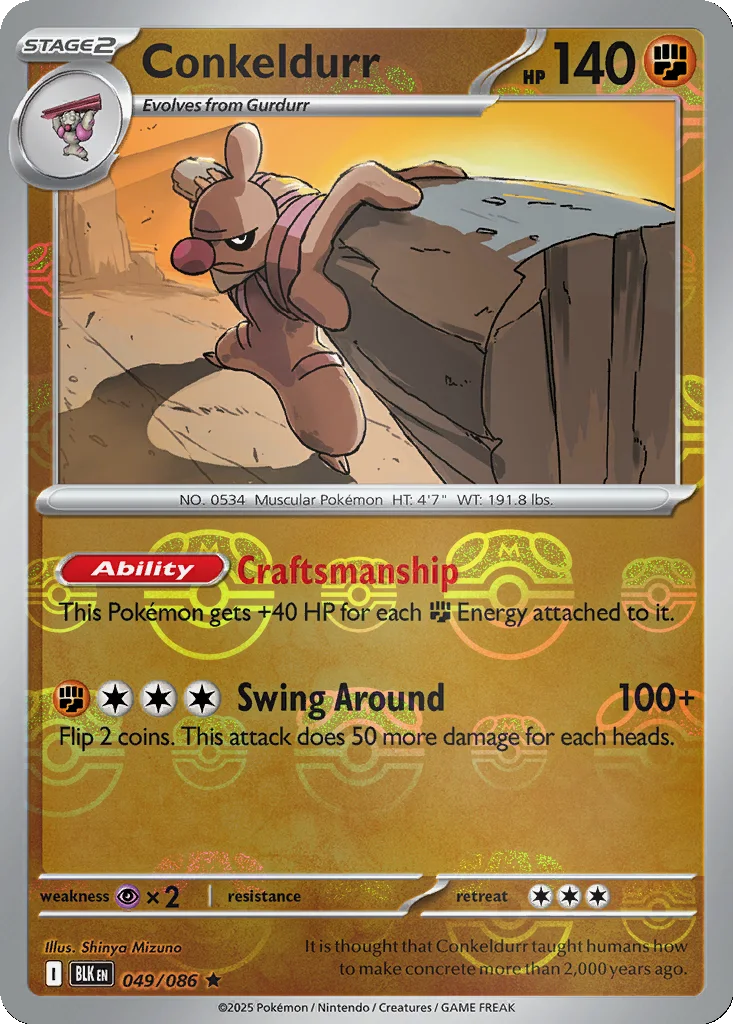 Conkeldurr 049/086 Black Bolt (Master Ball holo)