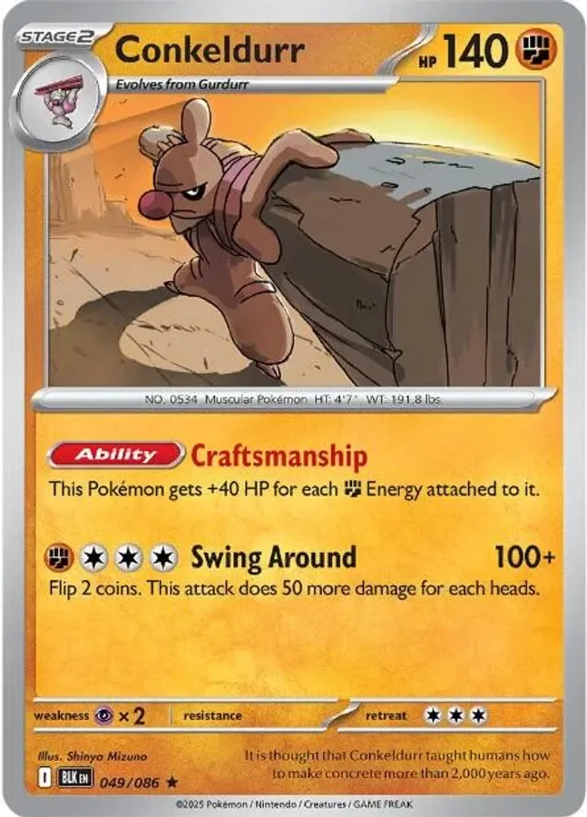 Conkeldurr 049/086 Black Bolt (Reverse holo)