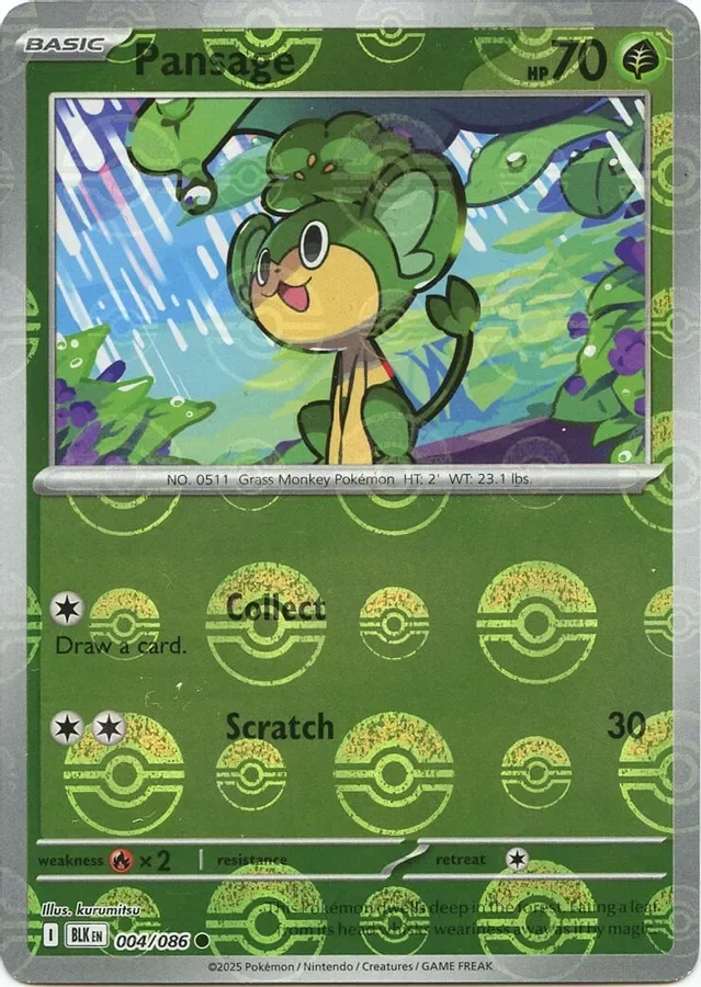 Pansage 004/086 Black Bolt (Poké Ball holo)