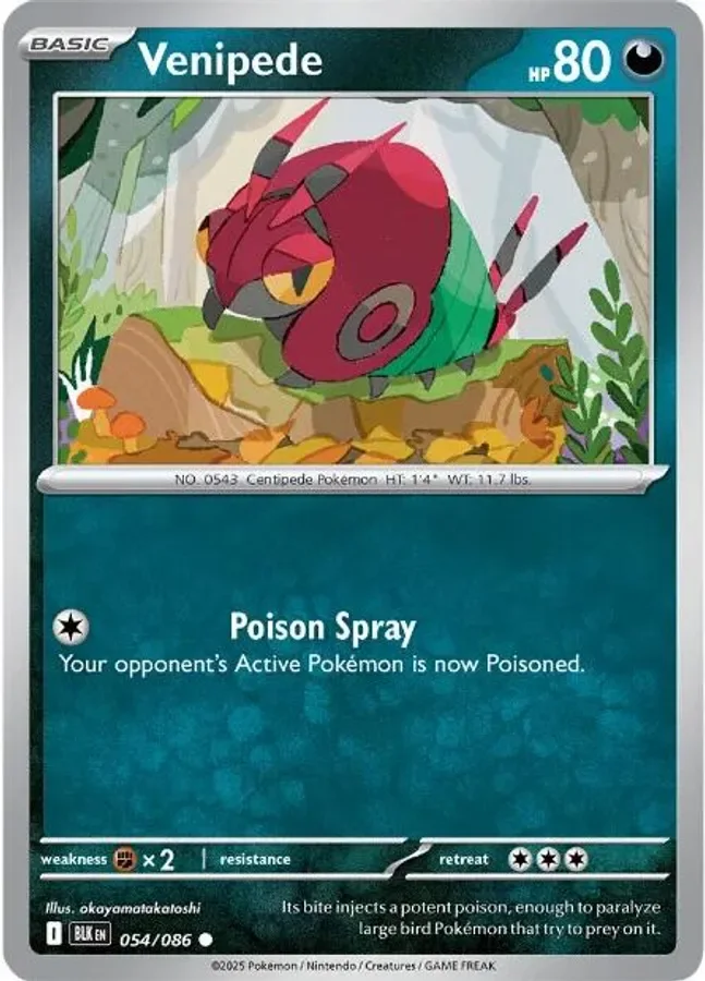 Venipede 054/086 SV: Black Bolt (Normal)