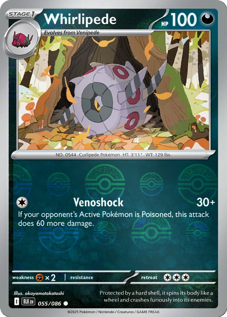 Whirlipede 055/086 Black Bolt (Poké Ball holo)