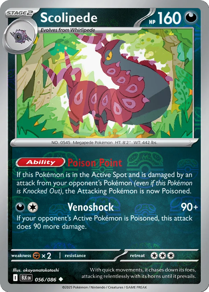Scolipede 056/086 Black Bolt (Master Ball holo)