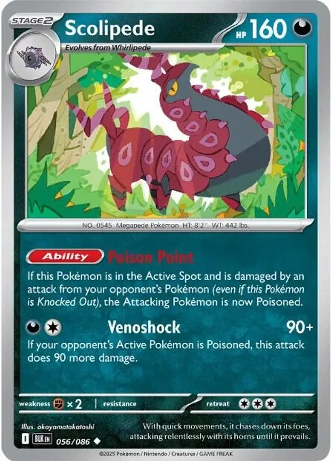 Scolipede 056/086 Black Bolt (Reverse holo)