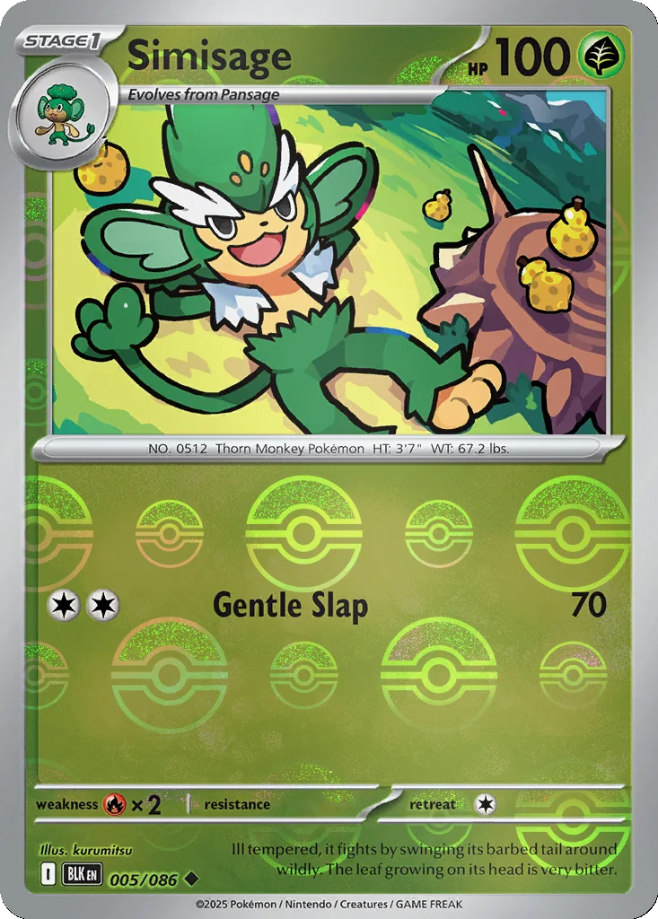 Simisage 005/086 Black Bolt (Poké Ball holo)