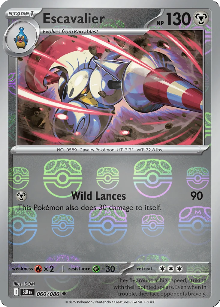 Escavalier 060/086 Black Bolt (Master Ball holo)