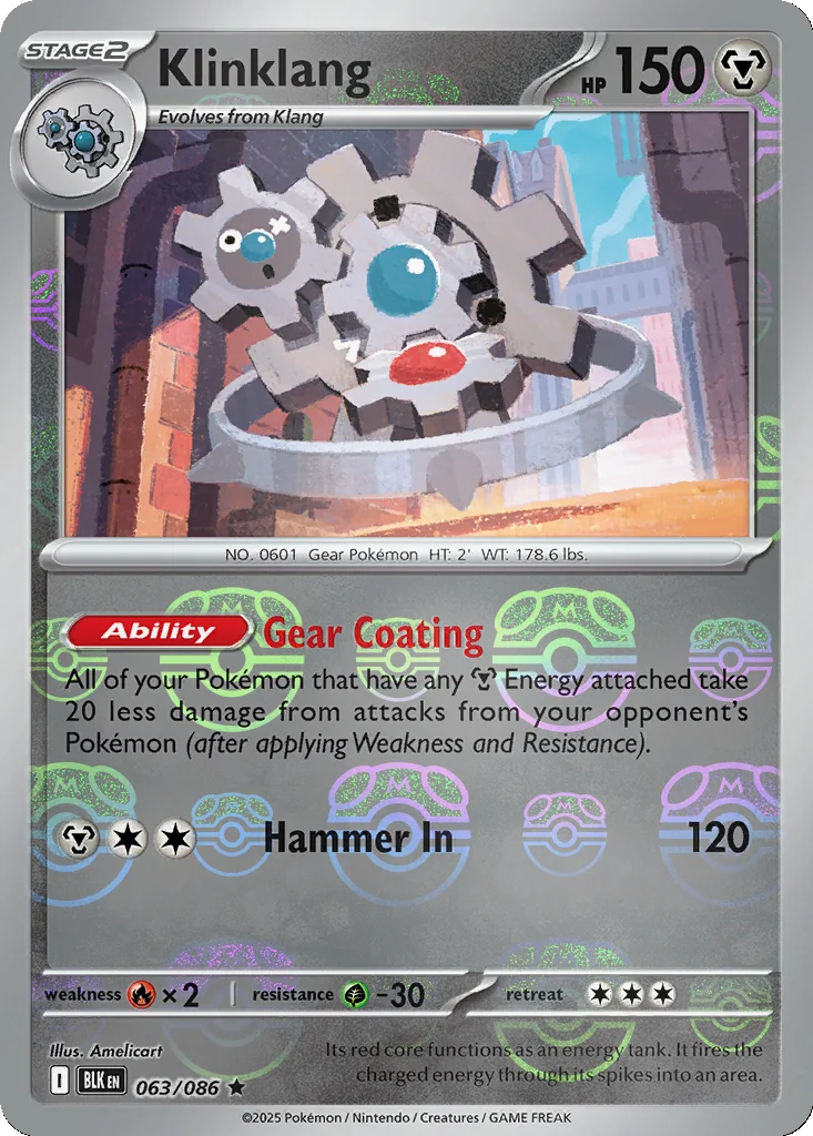 Klinklang 063/086 Black Bolt (Master Ball holo)