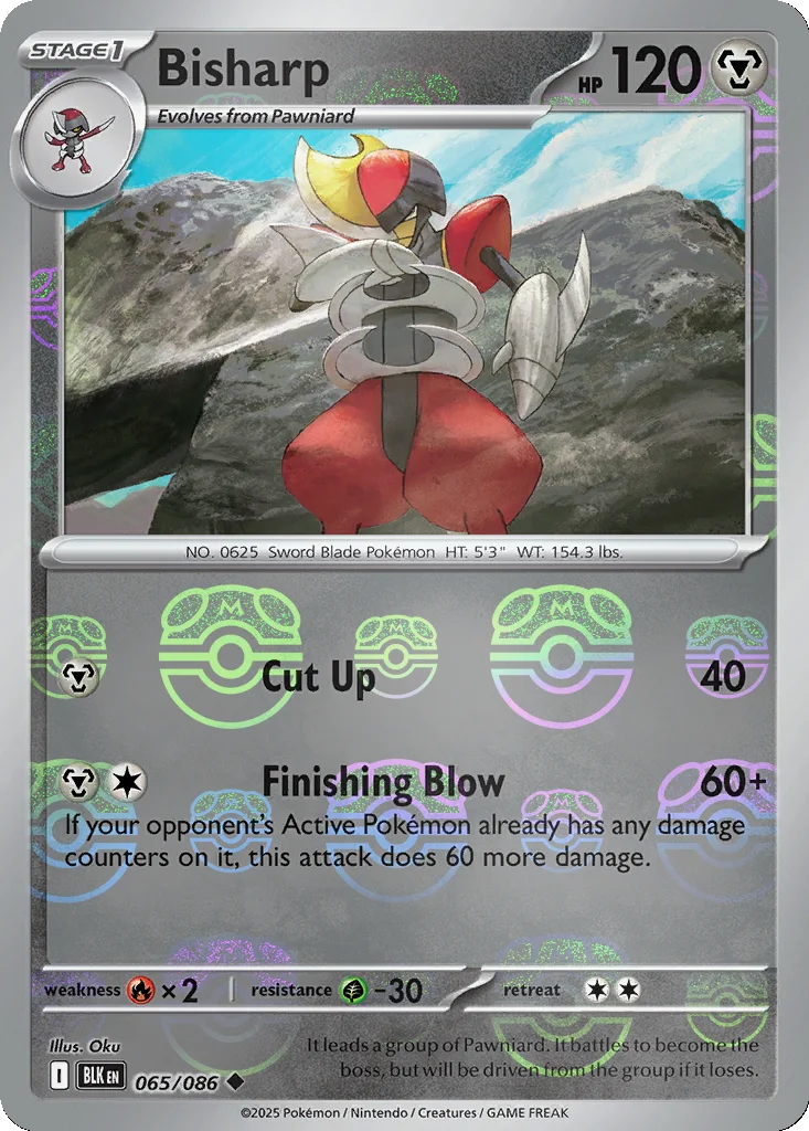Bisharp 065/086 Black Bolt (Master Ball holo)