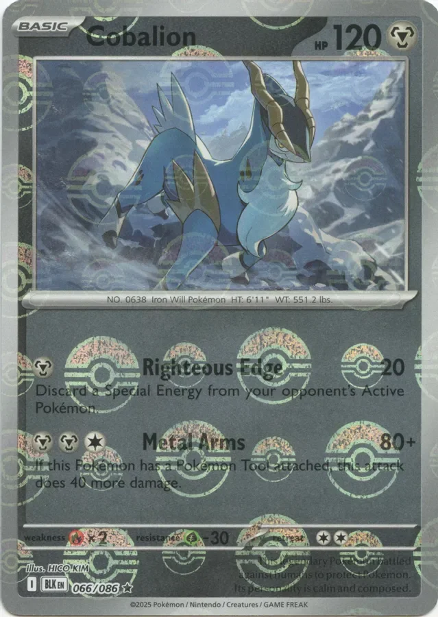 Cobalion 066/086 Black Bolt (Poké Ball holo)