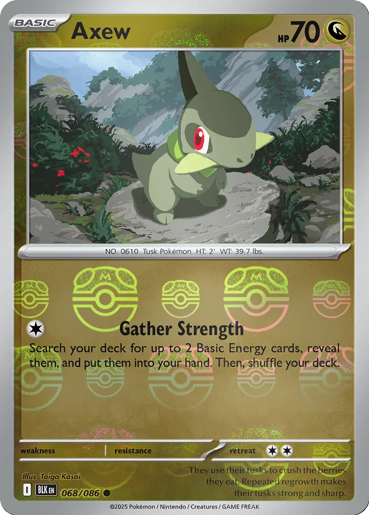 Axew 068/086 Black Bolt (Master Ball holo)