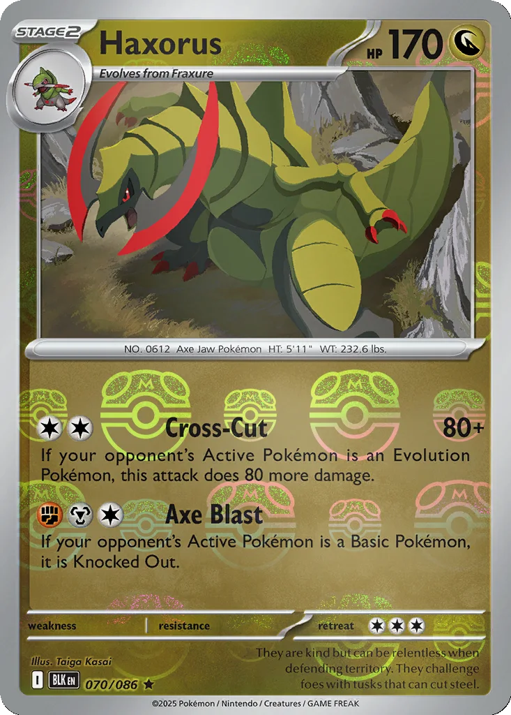 Haxorus 070/086 Black Bolt (Master Ball holo)
