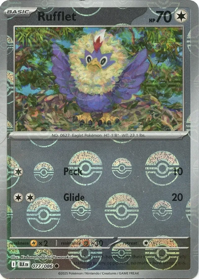 Rufflet 077/086 Black Bolt (Poké Ball holo)