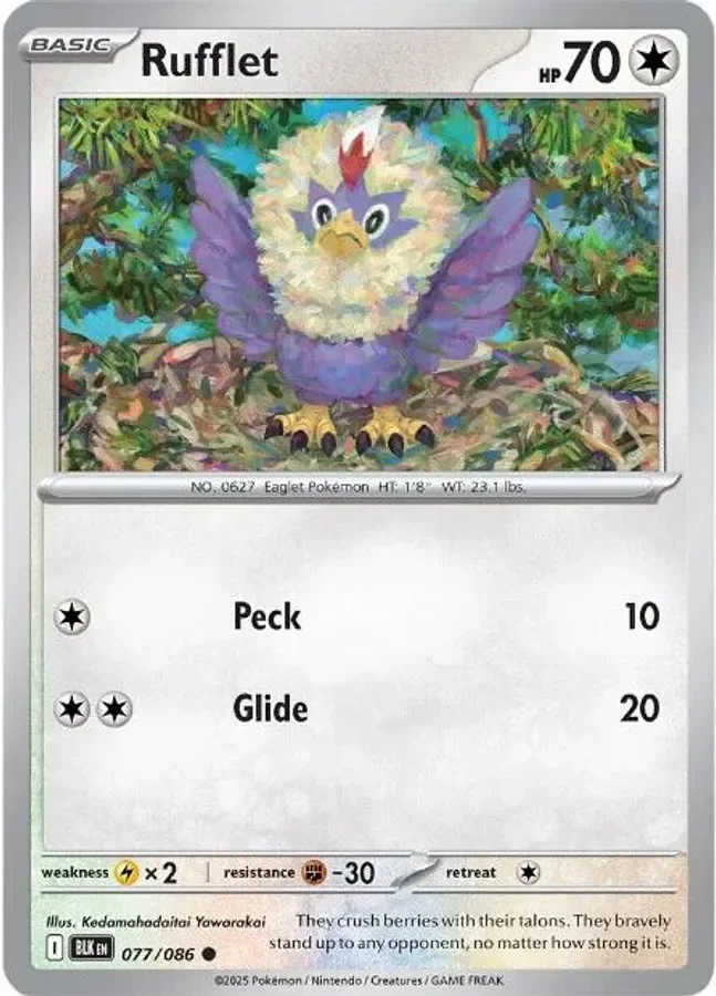 Rufflet 077/086 SV: Black Bolt (Reverse holo)