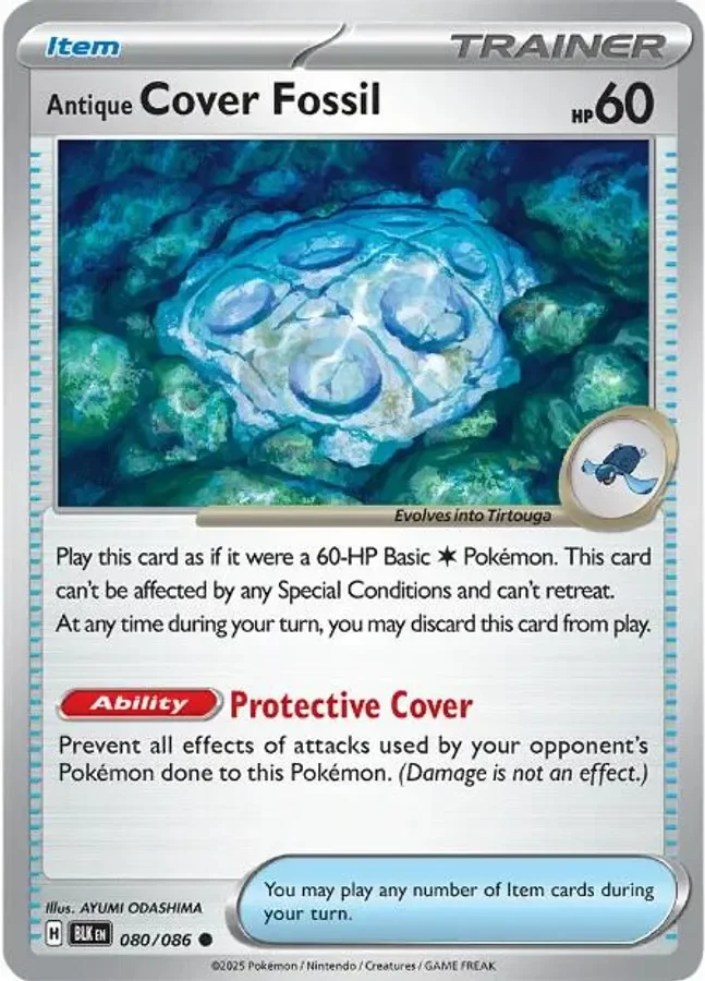 Antique Cover Fossil 080/086 SV: Black Bolt (Reverse holo)