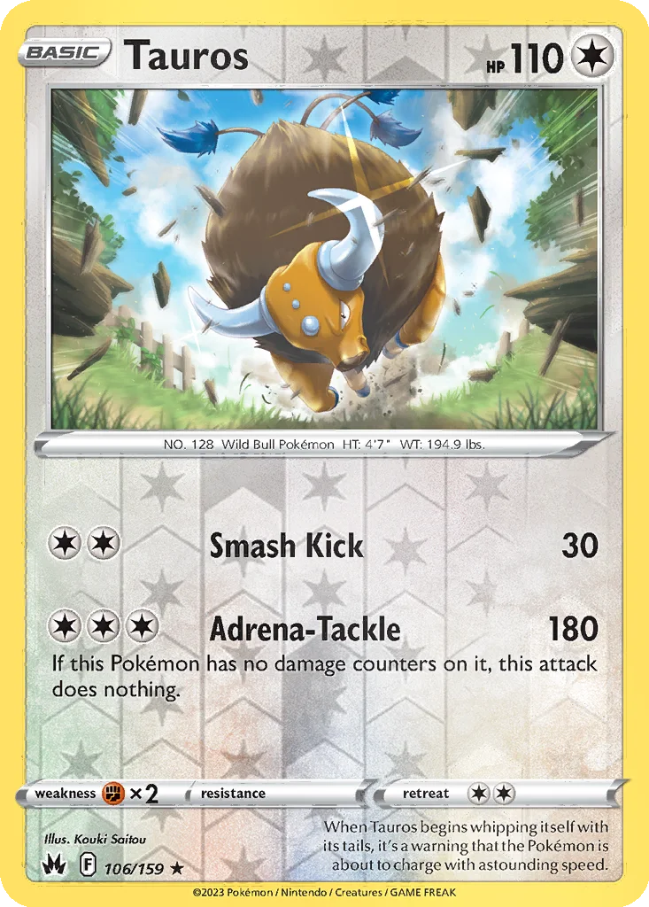 Tauros 106/159 Crown Zenith (Reverse holo)