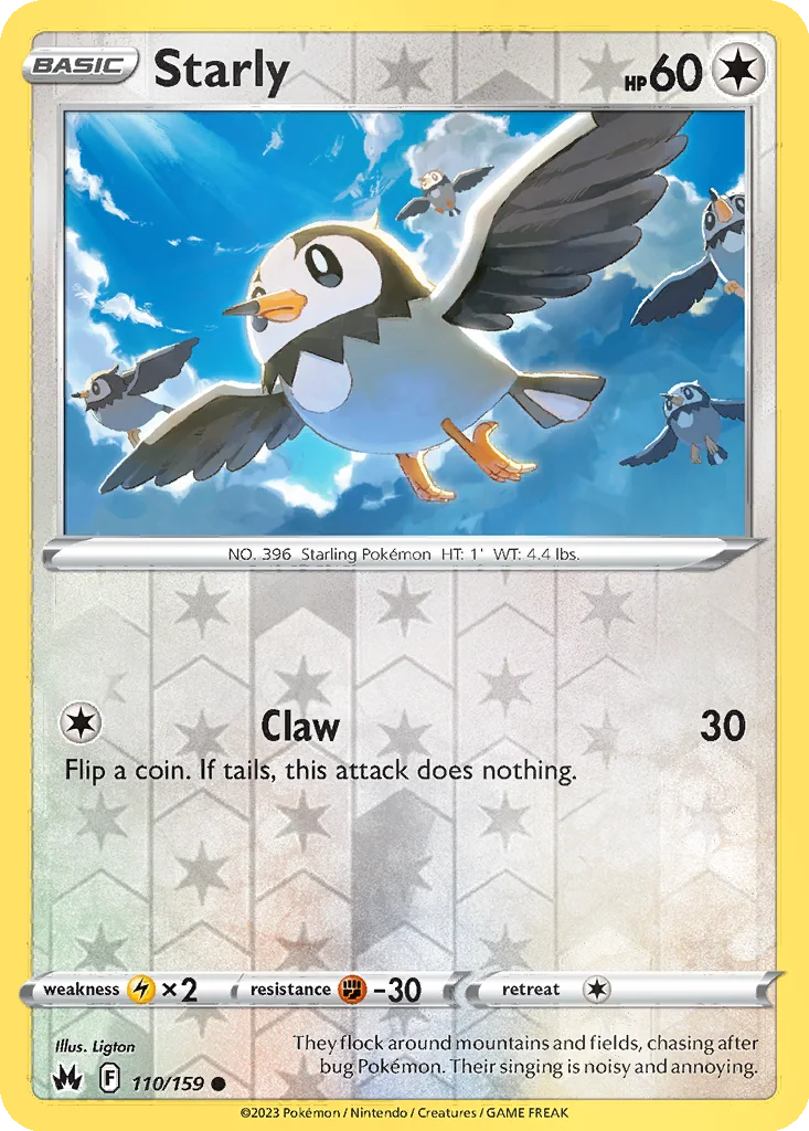 Starly 110/159 Crown Zenith (Reverse holo)