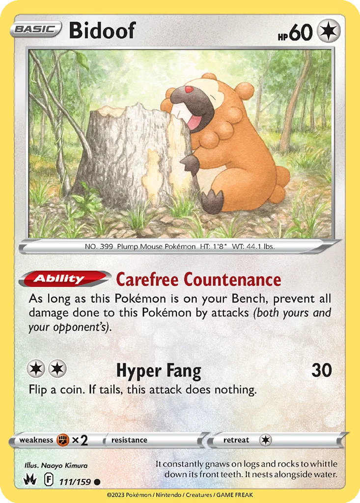 Bidoof 111/159 SWSH: Crown Zenith (Normal)