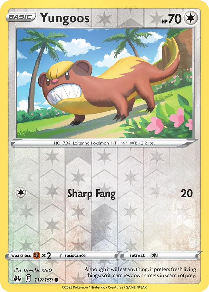 Yungoos 117/159 Crown Zenith (Reverse holo)