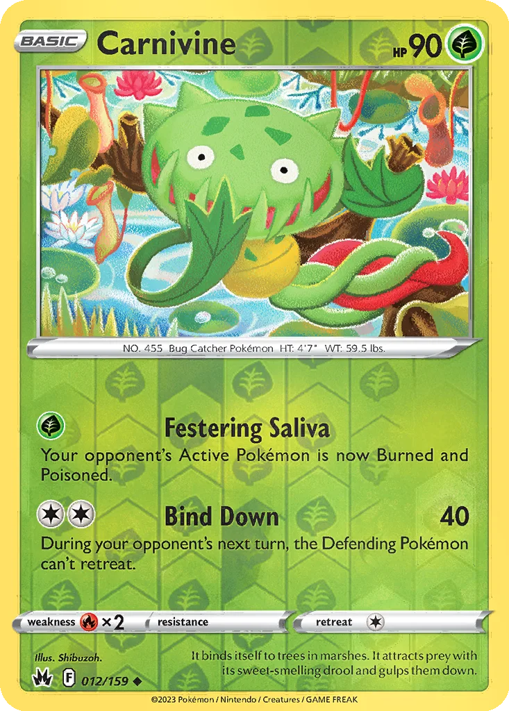 Carnivine 012/159 Crown Zenith (Reverse holo)
