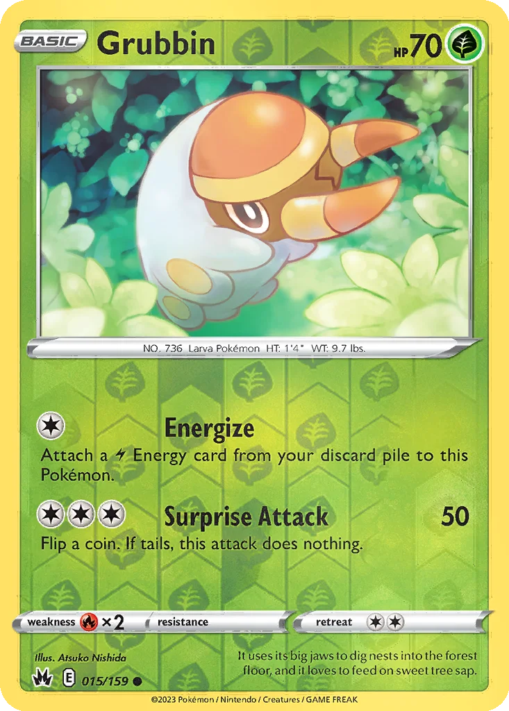 Grubbin 015/159 Crown Zenith (Reverse holo)