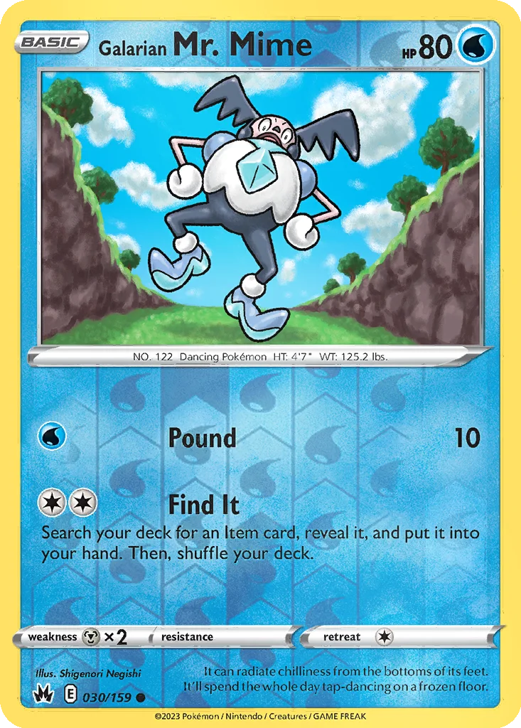 Galarian Mr. Mime 030/159 Crown Zenith (Reverse holo)
