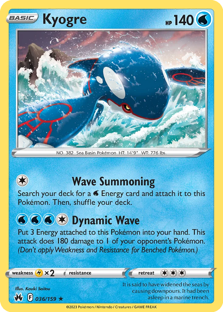 Kyogre 036/159 Crown Zenith (Play! Pokémon (Cosmos Holo))