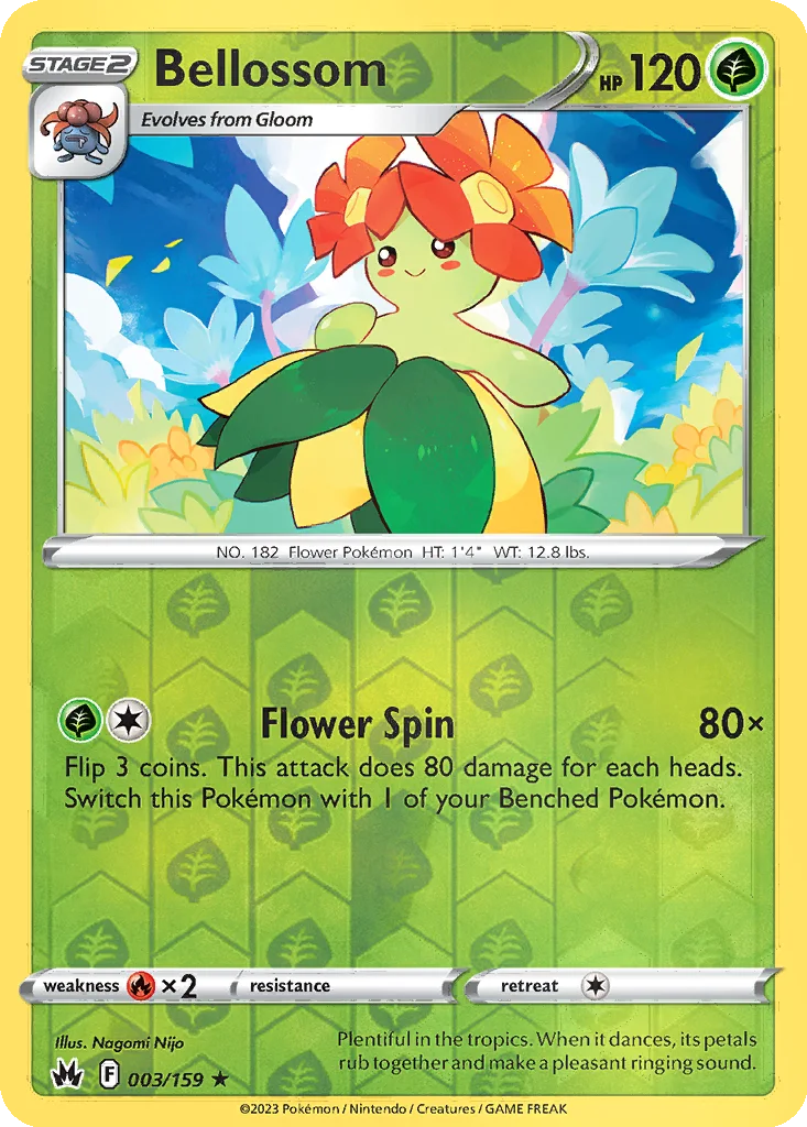 Bellossom 003/159 Crown Zenith (Reverse holo)