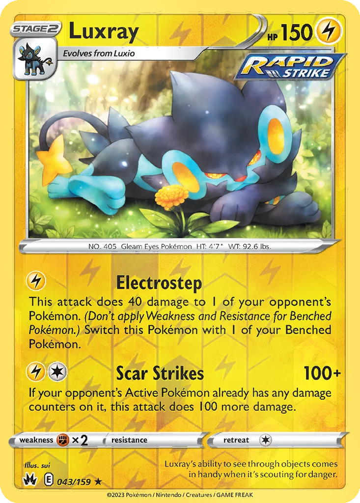 Luxray 043/159 Crown Zenith (Reverse holo)
