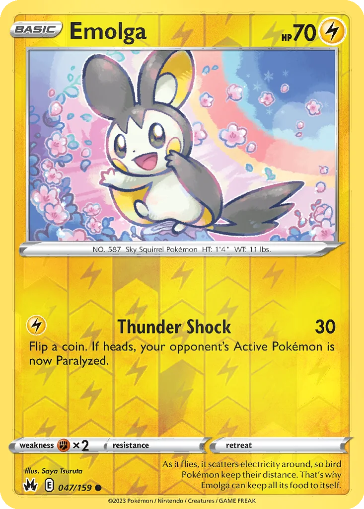 Emolga 047/159 Crown Zenith (Reverse holo)