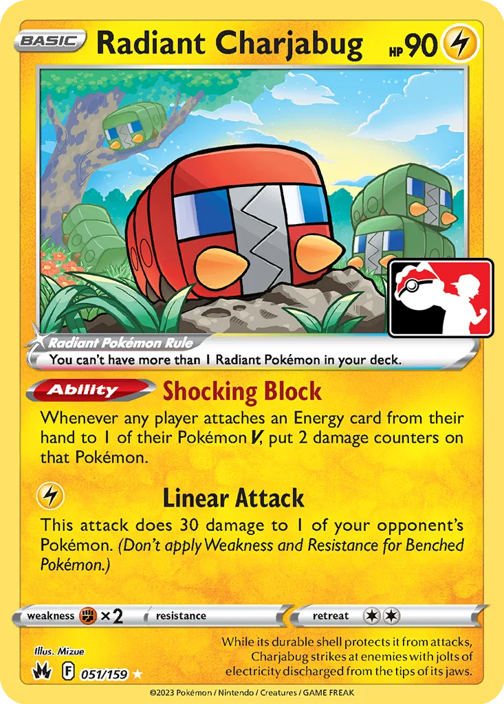 Radiant Charjabug 051/159 Crown Zenith (Play! Pokémon)