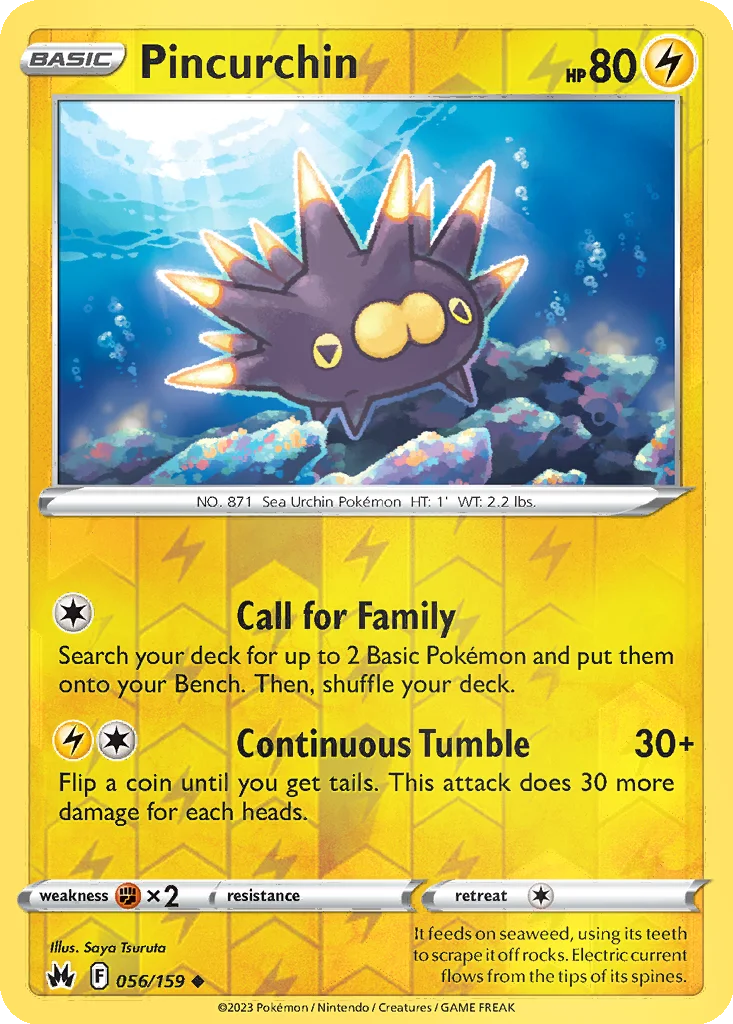 Pincurchin 056/159 Crown Zenith (Reverse holo)