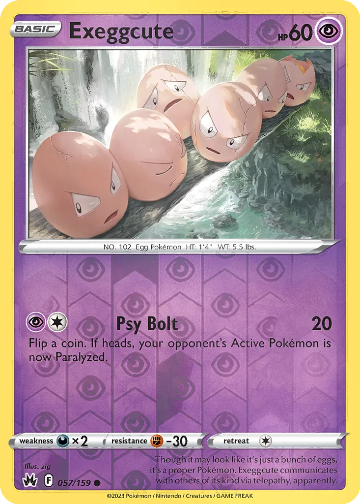 Exeggcute 057/159 Crown Zenith (Reverse holo)
