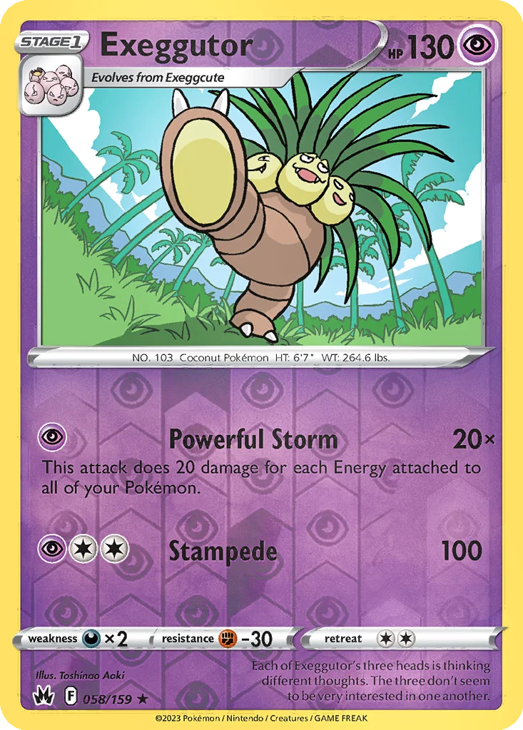 Exeggutor 058/159 Crown Zenith (Reverse holo)