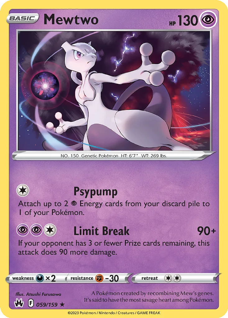 Mewtwo 059/159 Crown Zenith (Holo)