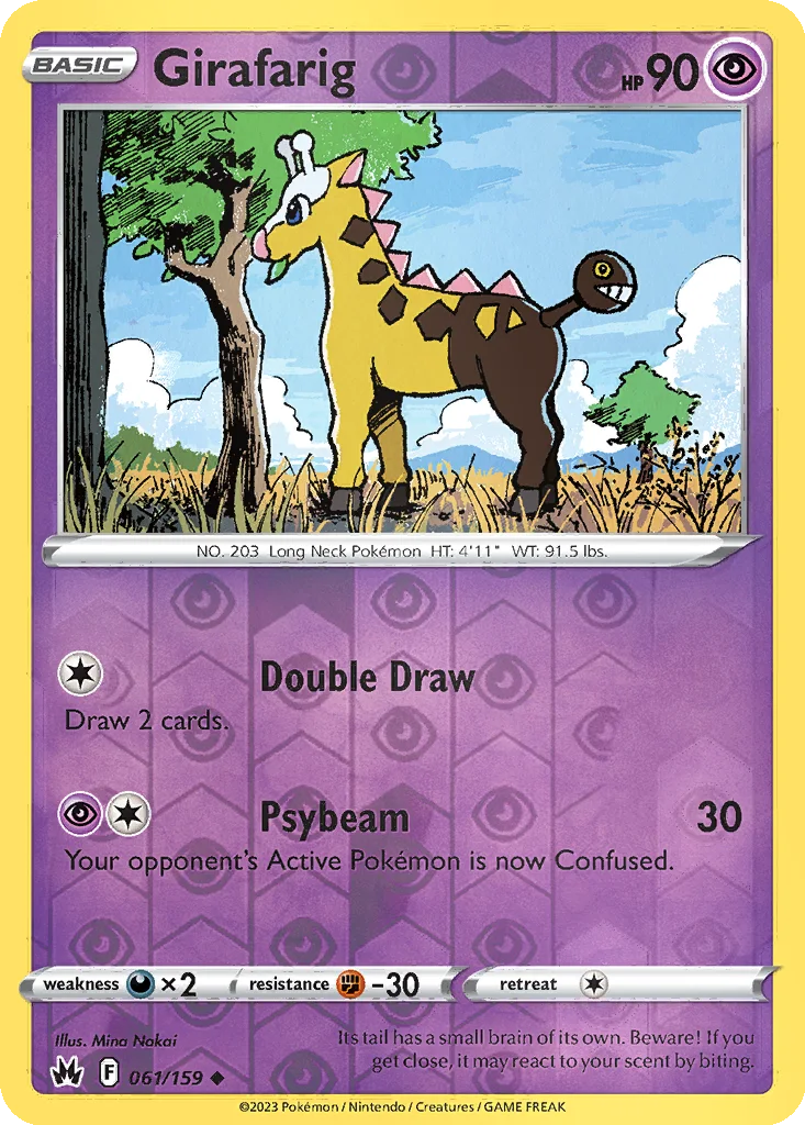 Girafarig 061/159 Crown Zenith (Reverse holo)
