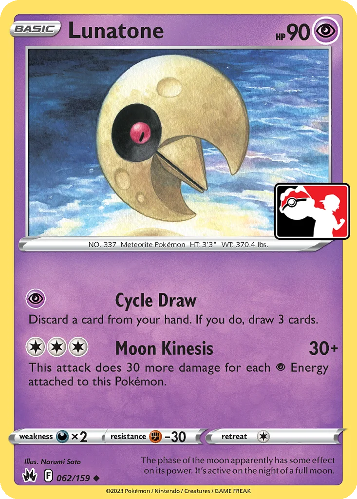 Lunatone 062/159 Crown Zenith (Play! Pokémon)