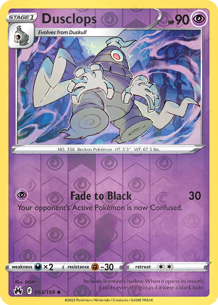 Dusclops 063/159 Crown Zenith (Reverse holo)