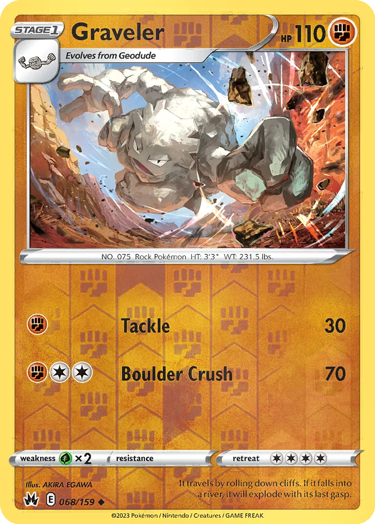 Graveler 068/159 Crown Zenith (Reverse holo)