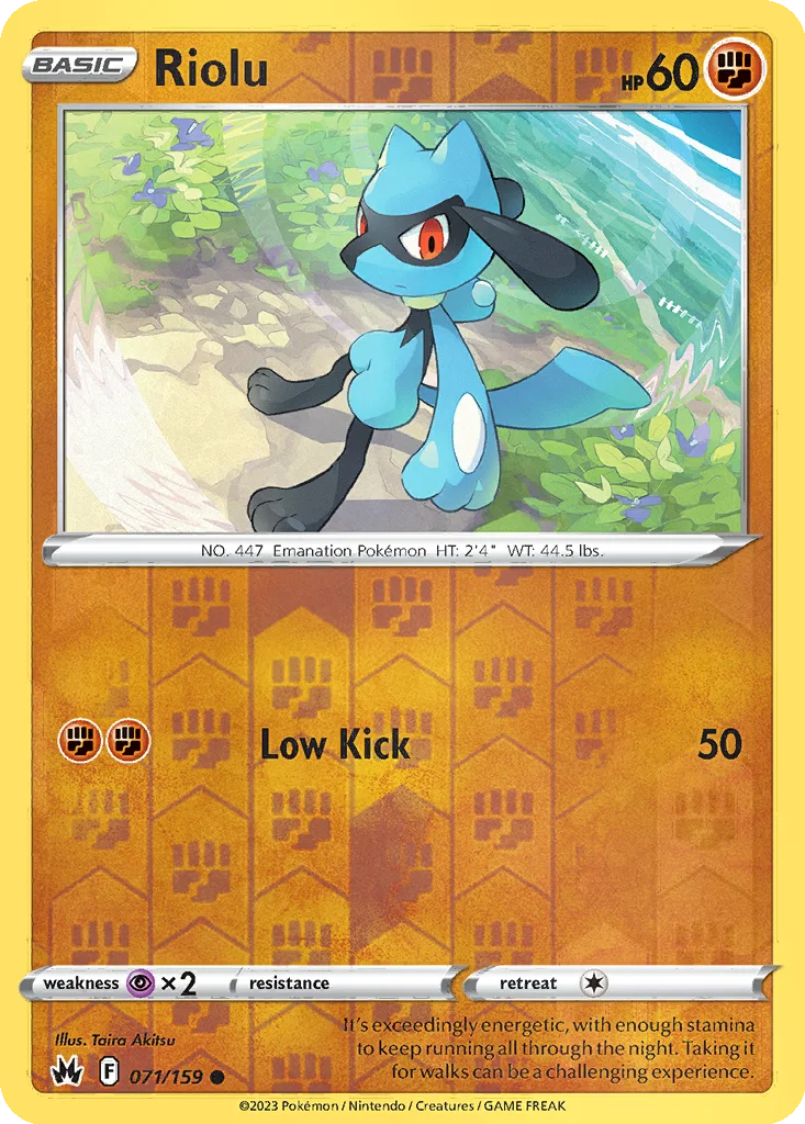 Riolu 071/159 Crown Zenith (Reverse holo)