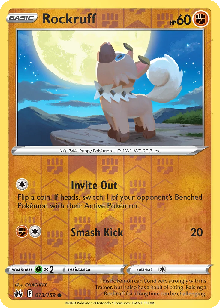 Rockruff 073/159 Crown Zenith (Reverse holo)