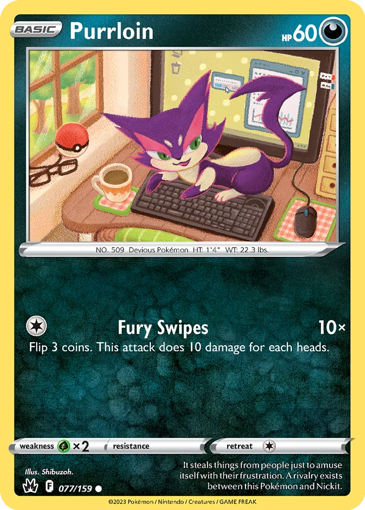 Purrloin 077/159 SWSH: Crown Zenith (Normal)